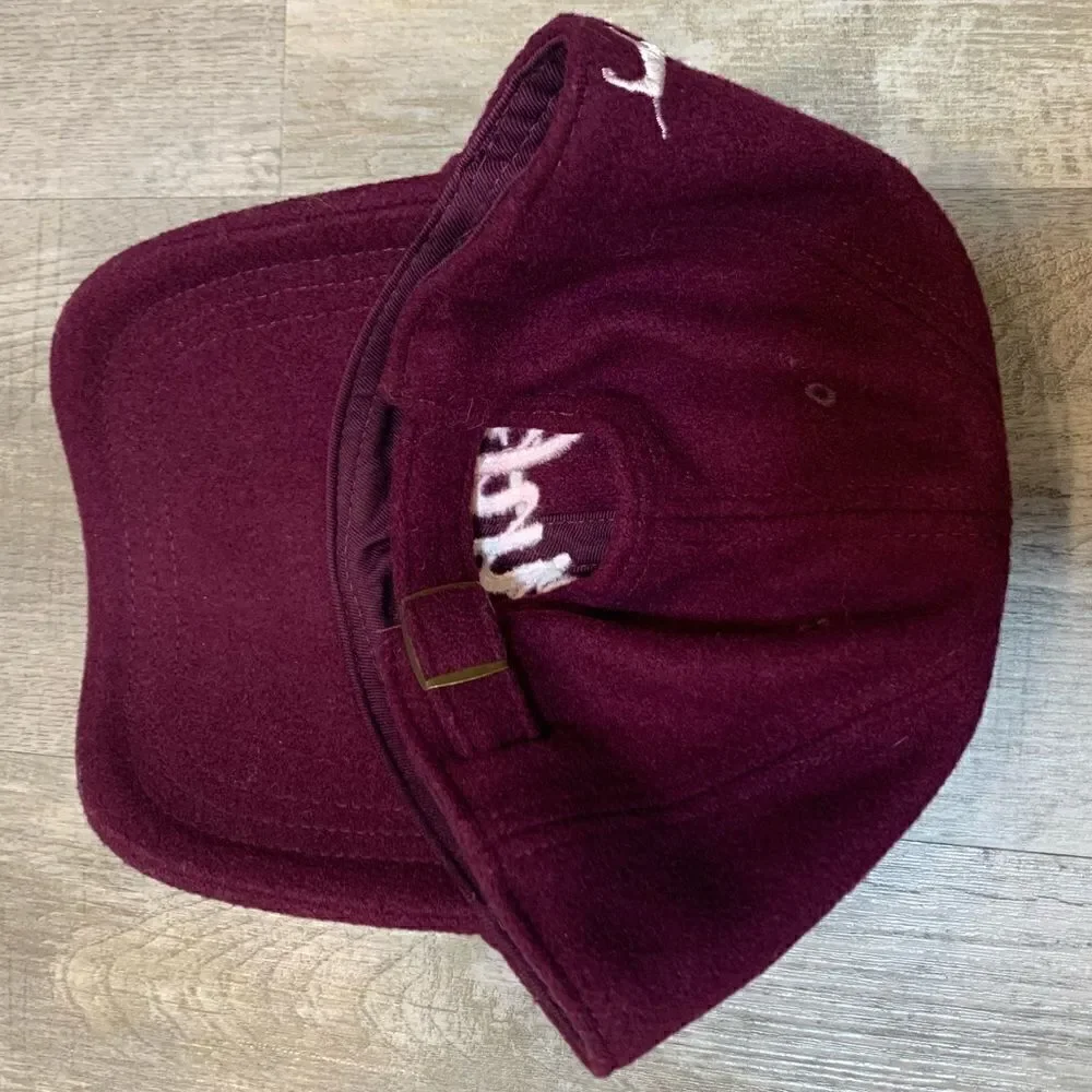 Victoria's Secret PINK Logo Wool blend Baseball Cap Maroon